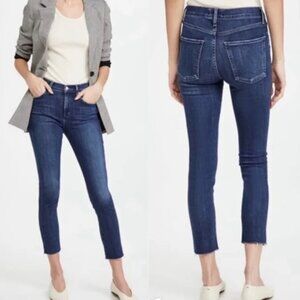 AGOLDE Sophie High Rise Raw Hem Crop Skinny Mid-Dark Wash Jeans EUC - 29